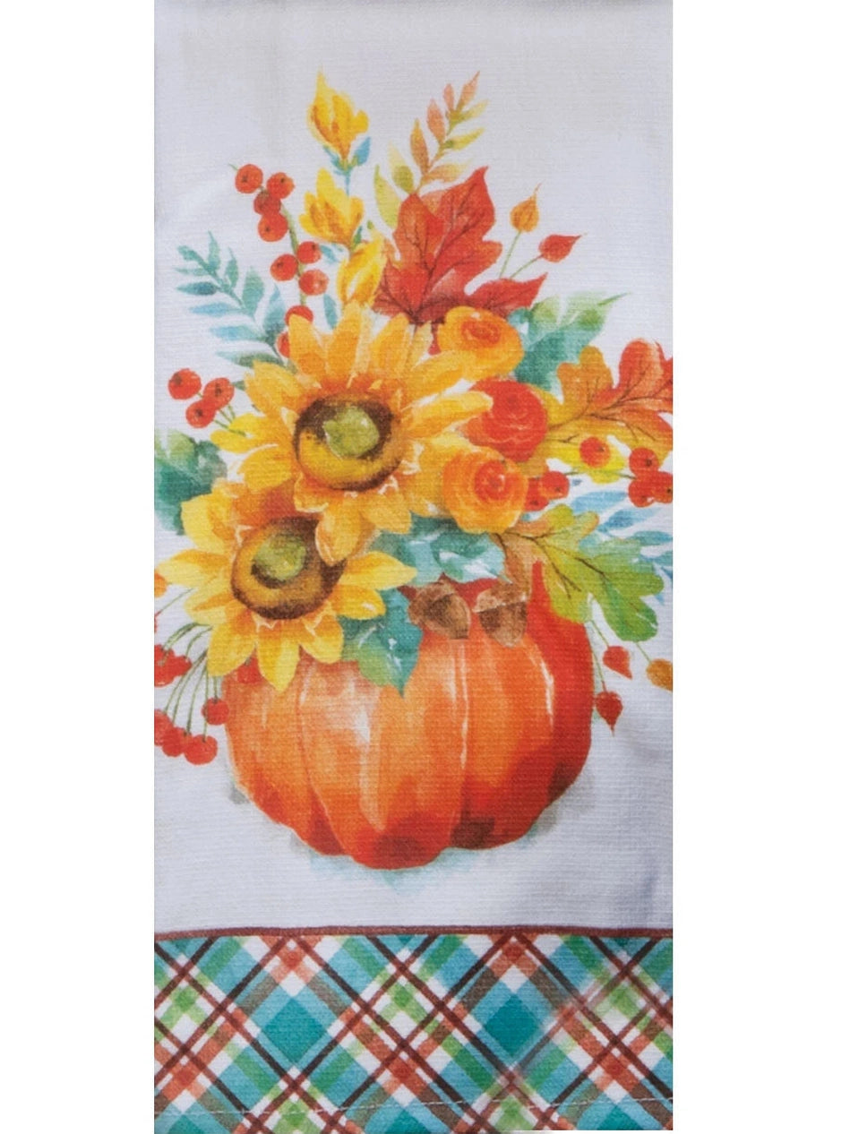 Tea Towel Pumpkin Floral Autumn H6535