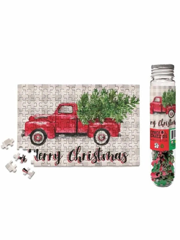 Puzzles Minis Fun Art Work - Christmas Country Christmas Red Truck