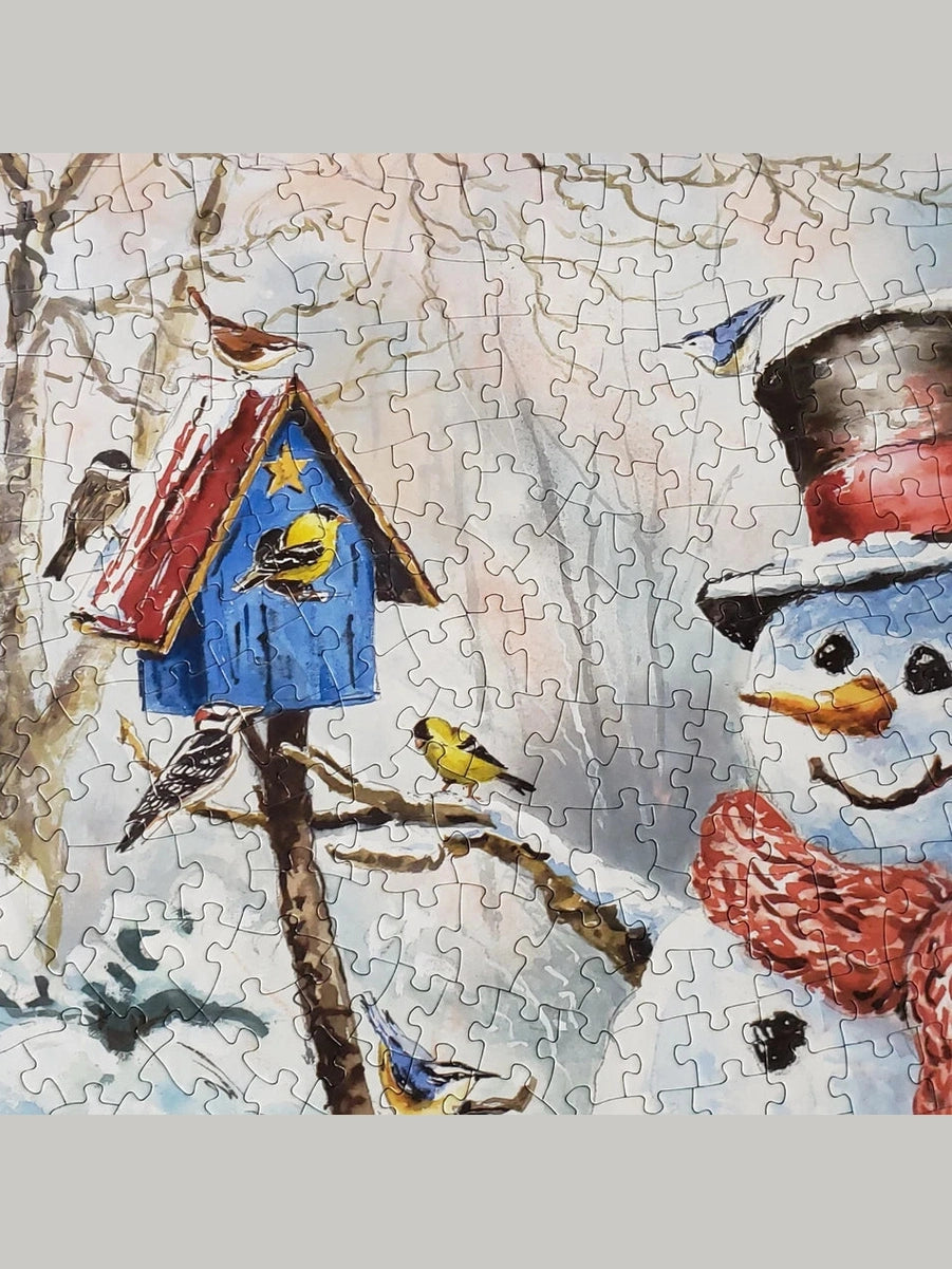 Puzzle Christmas Snowman/Cardinal 500Pc 18x24"