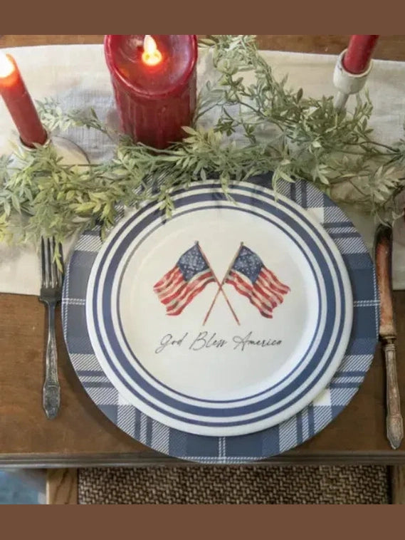 American Flag Plate 10" Plastic Ws221244