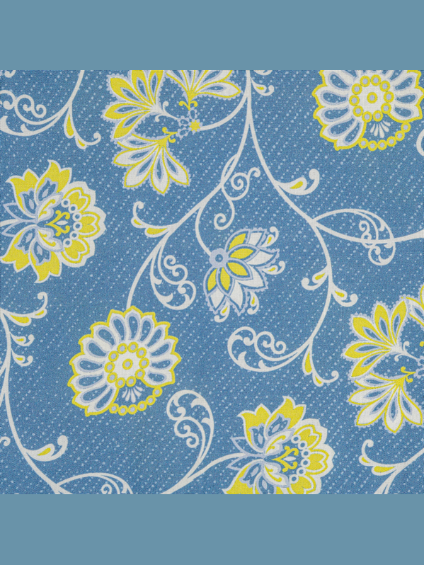 Dress Blue Bell Print Tiered 3/4 Sleeve Sdres301