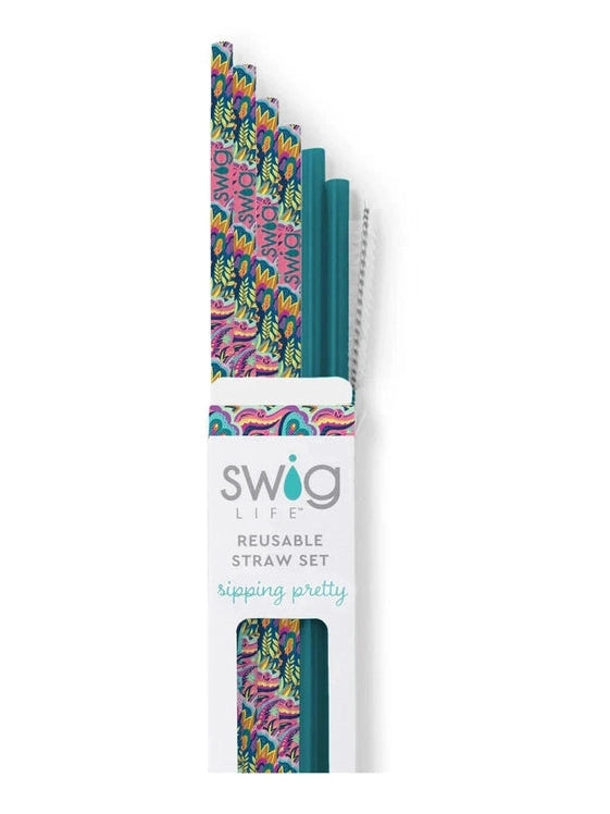 Reusable Straw Set Bazaar & Teal TS-AZTL
