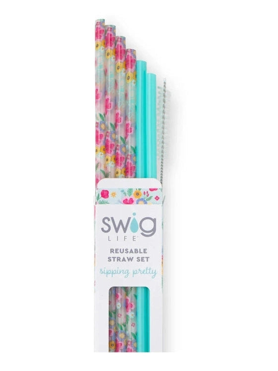 Reusable Straw Set Island Bloom+Aqua S191 Ts Ismt