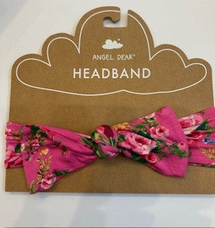 Headband - child  - 12-24 month- Bamboo- pink floral 