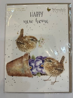 Card - AOC205 - Happy new home - bird - inside good luck 
