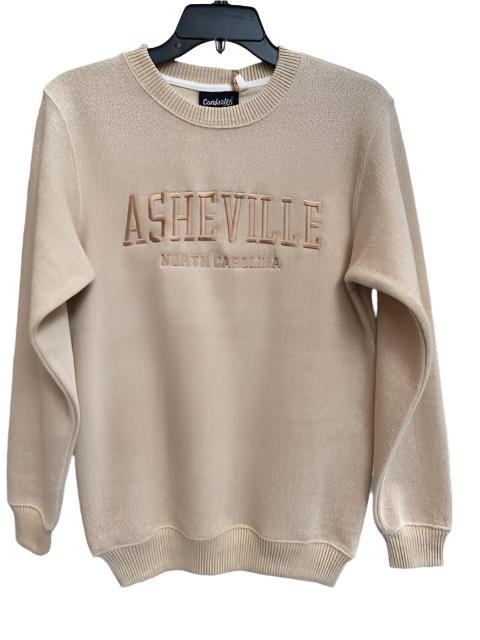 Asheville Logo Crewneck Embroidered Sweatshirt - Oatmeal | 2024 at