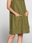Dress Short Sleeveless 2 Pocket Olive Women's Pld2233