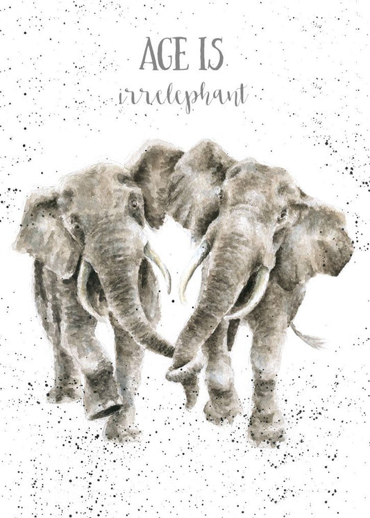 Card - AZ016 - Age is Irrelephant - Elephant 