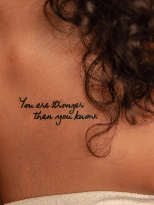 Temporary Tattoo You Are Stronger 3Pk Black 2P0427