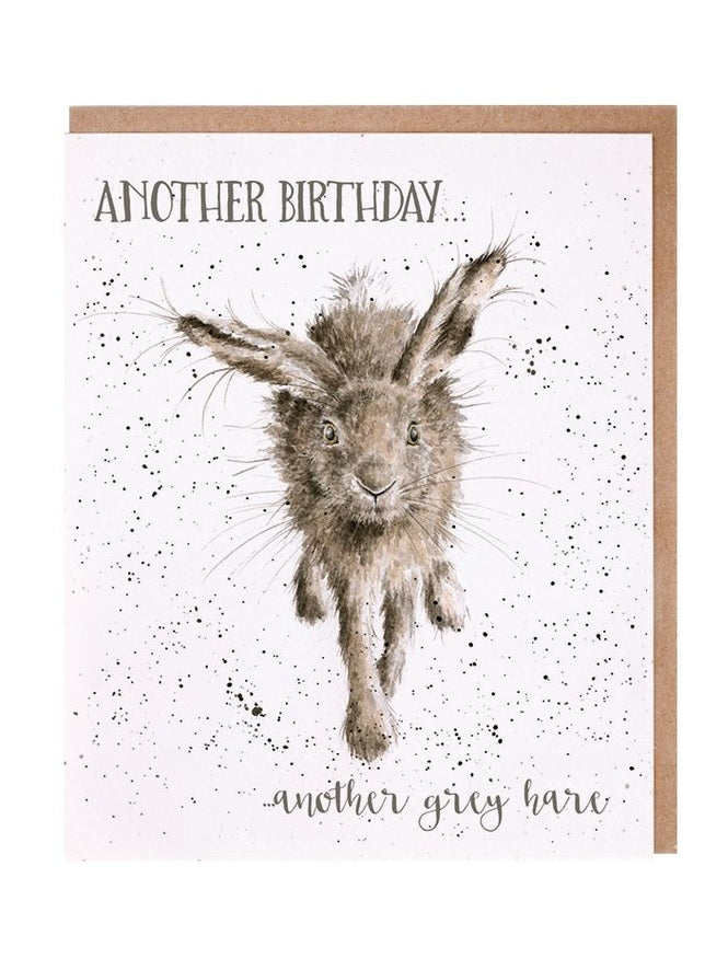 Card - AOC009 Another Birthday, Another Grey Hare -