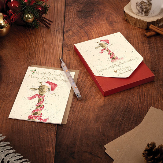 Christmas Cards - 8 Pack - Giraffe Yourself a Merry Little Christmas 