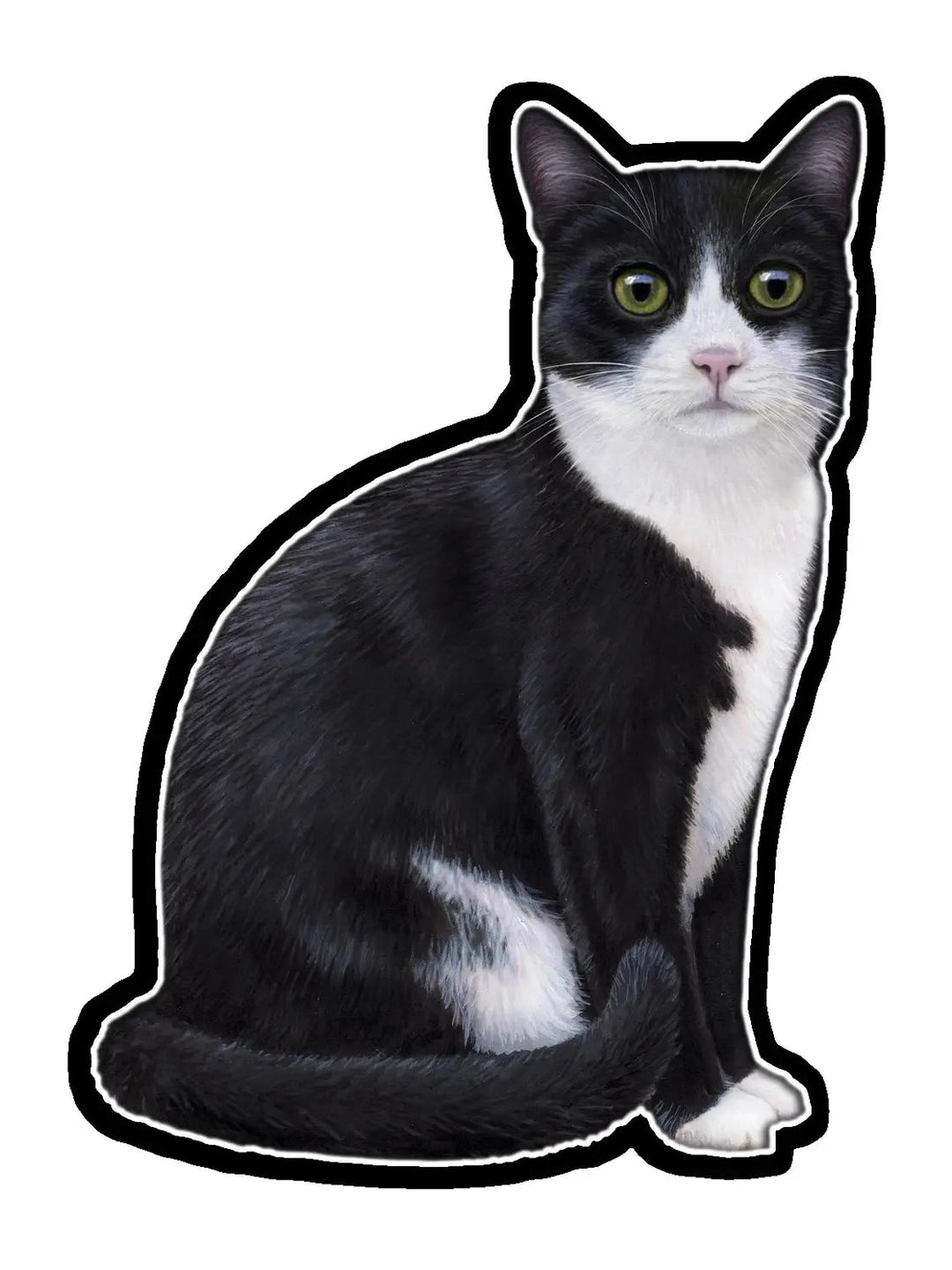 Vinyl Sticker Black &amp; White Cat 789-3