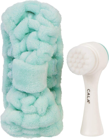 Goal to Glow - Dual Action Facial Brush and Headband set - mint 