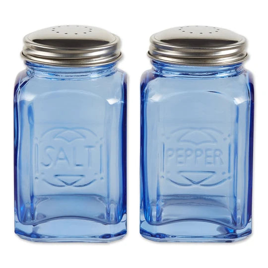 Salt &amp; Pepper Glass Shaker Retro Blue 8oz Ret-b
