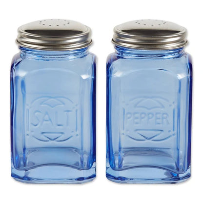 Salt &amp; Pepper Glass Shaker Retro Blue 8oz Ret-b
