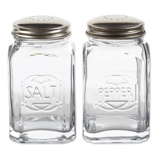 Salt & Pepper Glass Shaker Retro Clear 8oz Ret-b