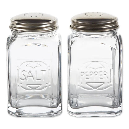 Salt & Pepper Glass Shaker Retro Clear 8oz Ret-b