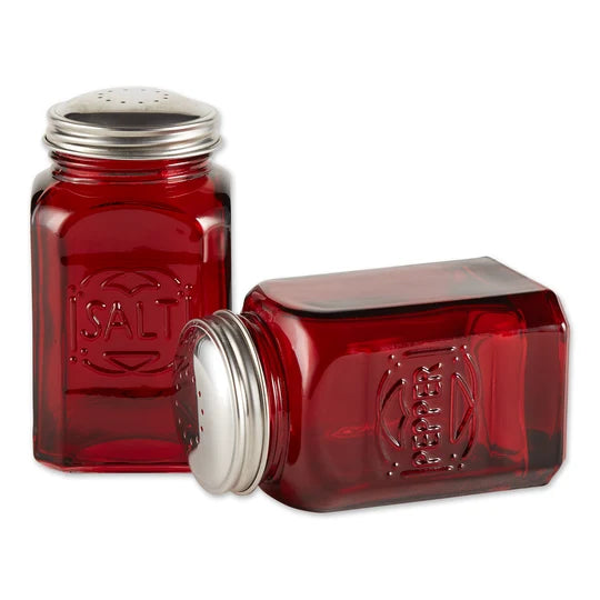 Salt & Pepper Glass Shaker Retro Red 8oz Ret-r