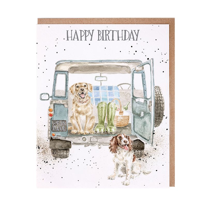 Card - AOC204 - Happy Birthday Dogs with truck  AOC204 