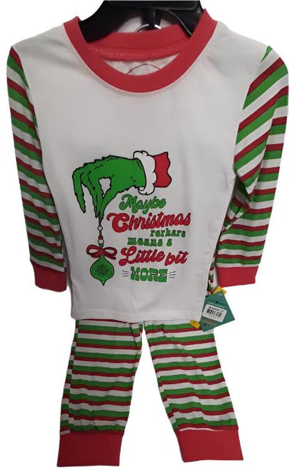 Pj Pant/Shirt Set  Christmas Red/White Grinch Childs 2t Jm22066t 