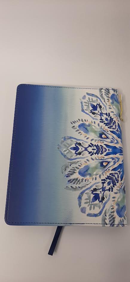 Journal w/ Pen - Vegan Leather - Blue Floral Watercolor - 59220 