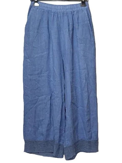 Pants Ocean Blue Linen 2 Pocket Women's One Size 13964OB