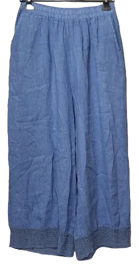 Pants Ocean Blue Linen 2 Pocket Women's One Size 13964OB