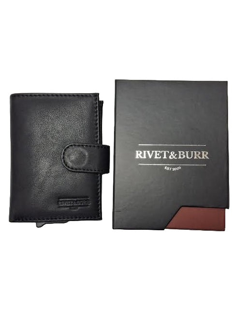 Card Case Black Slim Slide Leather Bound SS01BLK