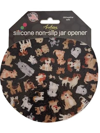 122 Jar Opener Black Colorful Dogs