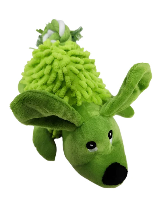 Puppy Dog Toy Green Shag 