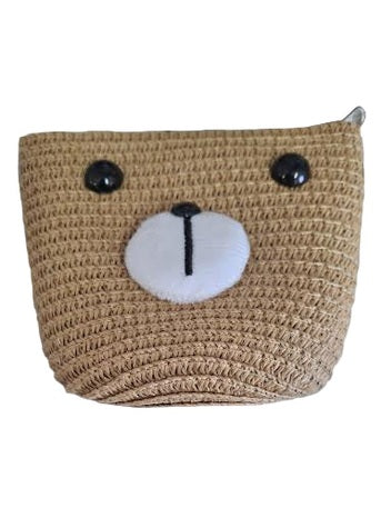 Children's Purse Crossbody  Woven Bear Face   6 Colors  Pr183