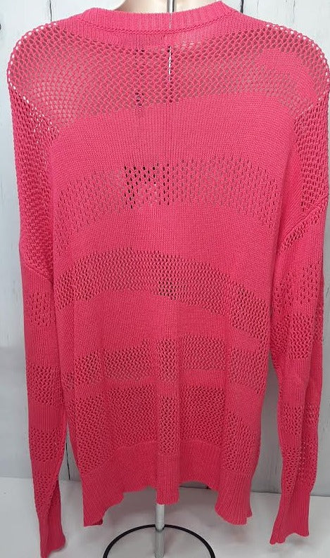 Sweater-Fuscia-Long Sleeve-Knit-Women's 