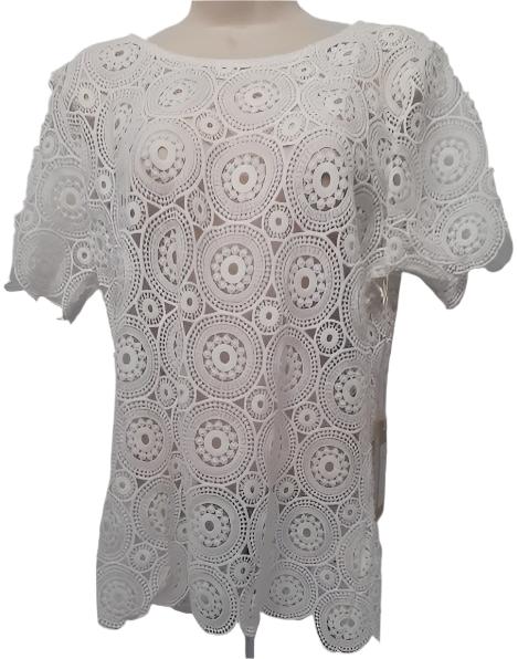 Top- Lace Short Sleeve Round Neck-Women's-Fc23448 