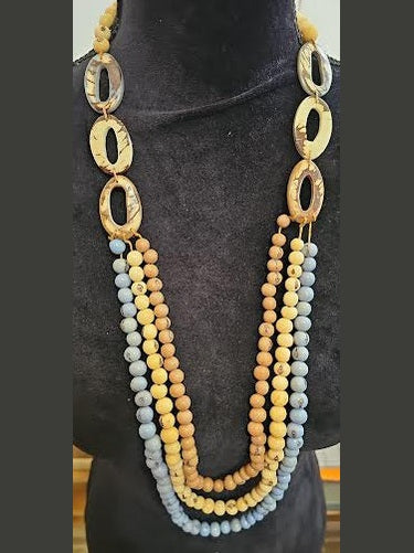  Necklace Sydney Brown/Blue Bead Lc314-bb-cf-iv