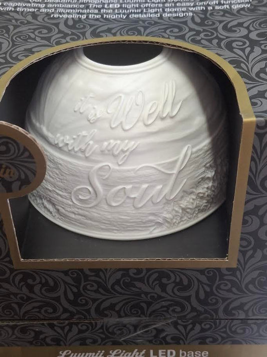 Light Dome Coastal It Is Well With My Soul  Porcelain W Led Base LD209