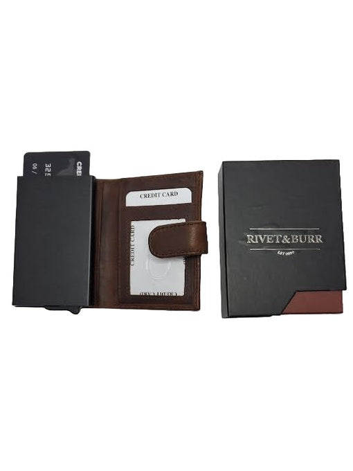Card Case Brown Slim Slide Leather Bound SS01BRN