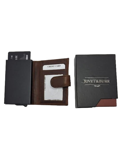 Card Case Brown Slim Slide Leather Bound SS01BRN