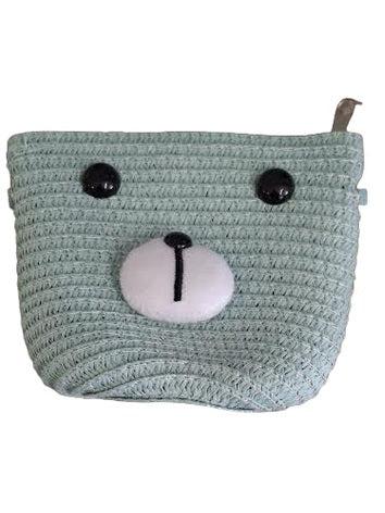 Children's Purse Crossbody  Woven Bear Face   6 Colors  Pr183