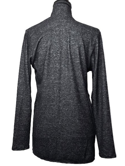 Cardigan Open Front 2 Pocket  Black Long Sleeve Women's S207
