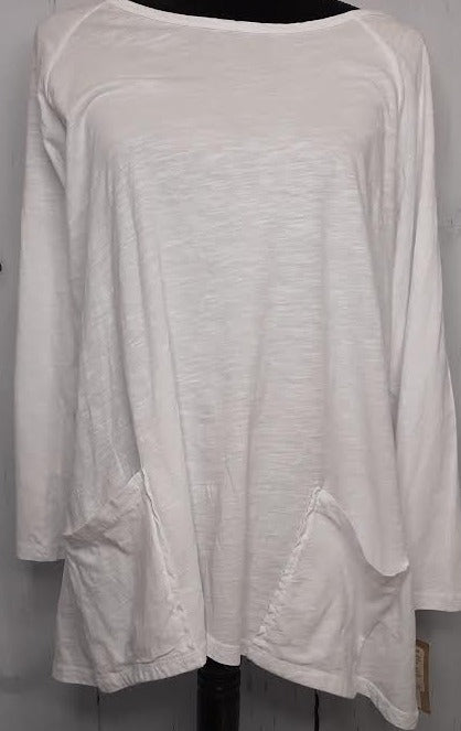 M12-WHT Tunic w/ 2 Pockets - White 