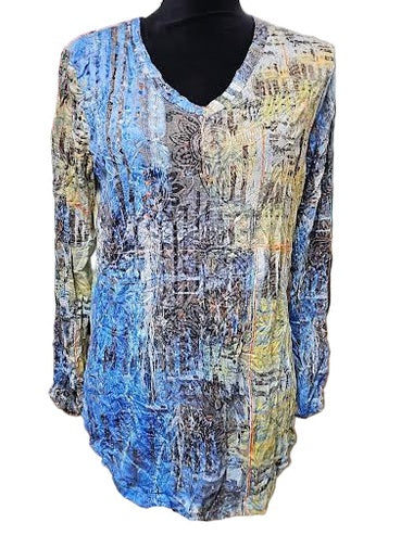 Shirt Crinkle Basic Top 1206  25621 Blue