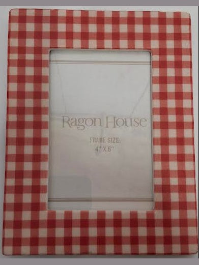 Ragon House- Picture Frame Red Gingham 4"x6" Rh249183