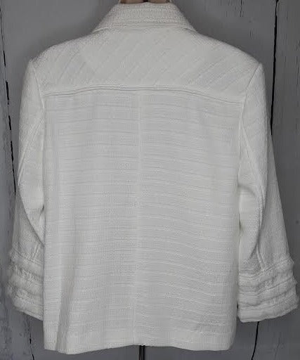 Women's White Zipper Lined Jacket 