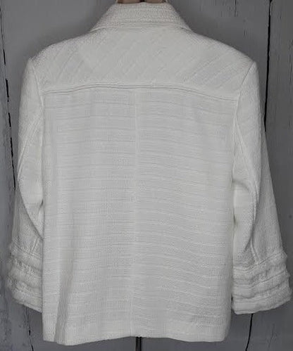 Women's White Zipper Lined Jacket 