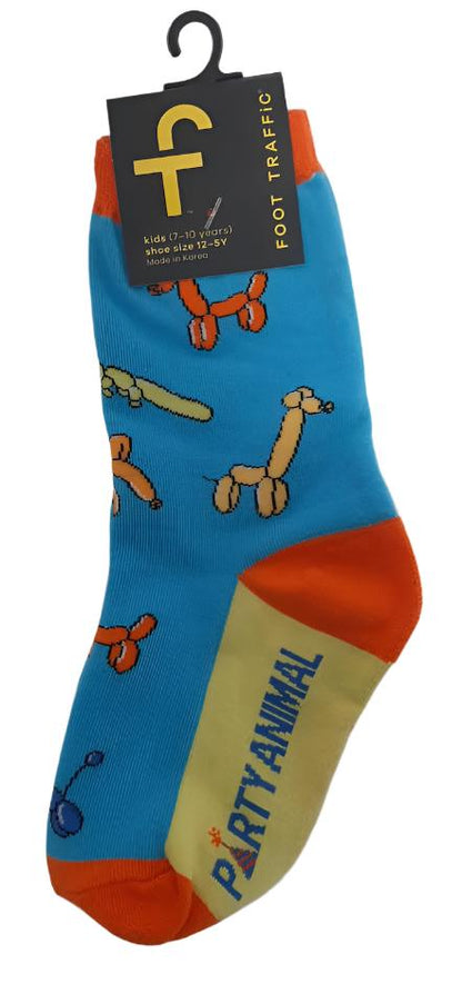 Kid's Socks Two Sizes available    Blue Party Animal  6957 