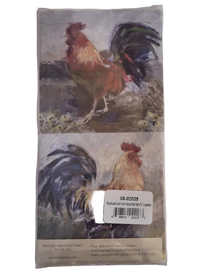 Coaster Meadow Brook Farm Rooster 4Pk 4x4" 05-02039