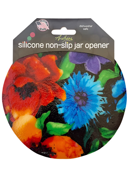13  Jar Opener -Blue/Red Flower 
