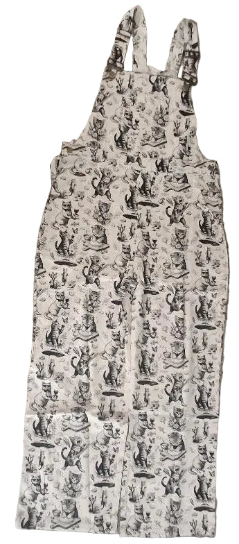 Overalls Monochrome Meow Sketch  Print  AW2675