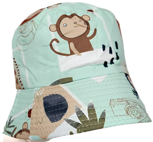 Bucket/Sun Hat With Chin Strap Wide Brim Children's 2-7yr Green Safari scbhgsa 