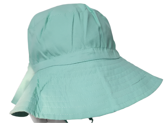 Bucket/Sun Hat With Chin Strap Wide Brim Children's 2-8yr Green scbhg 